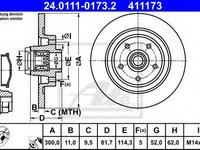 Disc frana RENAULT LAGUNA III (BT0/1) (2007 - 2016) ATE 24.0111-0173.2 piesa NOUA