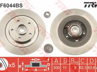 Disc frana RENAULT LAGUNA III Sportour (KT0/1) (2007 - 2020) TRW DF6044BS