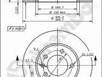 Disc frana RENAULT MASTER II Van (FD), RENAULT MASTER II platou / sasiu (ED/HD/UD), OPEL MOVANO caroserie (F9) - BREMBO 08.9371.10