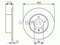 Disc frana RENAULT MASTER III bus (JV) (2011 - 2016) BOSCH 0 986 479 717 piesa NOUA