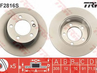 Disc frana RENAULT MASTER III caroserie (FV) (2010 - 2020) TRW DF2816S