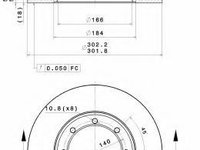 Disc frana RENAULT MASTER III caroserie (FV), RENAULT MASTER III platou / sasiu (EV, HV, UV), VAUXHALL MOVANO Mk II (B) VAN - BREMBO 08.A650.10