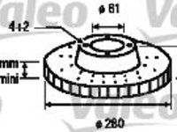 Disc frana RENAULT MEGANE I Break (KA0/1) (1999 - 2003) VALEO 186655 piesa NOUA