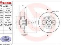 Disc frana RENAULT MEGANE II (BM0/1_, CM0/1_) (2002 - 2011) BREMBO 08.A141.17