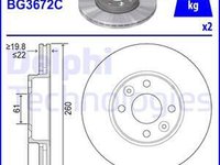 Disc frana RENAULT MEGANE II combi KM0 1 DELPHI BG3762