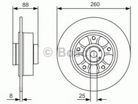 Disc frana RENAULT MEGANE III Cupe (DZ0/1) (2008 - 2016) BOSCH 0 986 479 C87 piesa NOUA