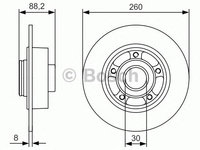 Disc frana RENAULT MEGANE III Grandtour (KZ0/1) - OEM - BOSCH: 0986479C88|0 986 479 C88 - W02320245 - LIVRARE DIN STOC in 24 ore!!!