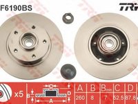 Disc frana RENAULT MEGANE III Grandtour (KZ0/1) (2008 - 2016) TRW DF6190BS piesa NOUA