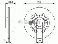 Disc frana RENAULT MEGANE III Grandtour KZ0 1 BOSCH 0986479761