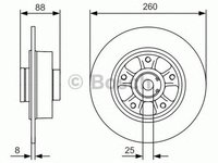 Disc frana RENAULT MEGANE III hatchback BZ0 BOSCH 0986479575