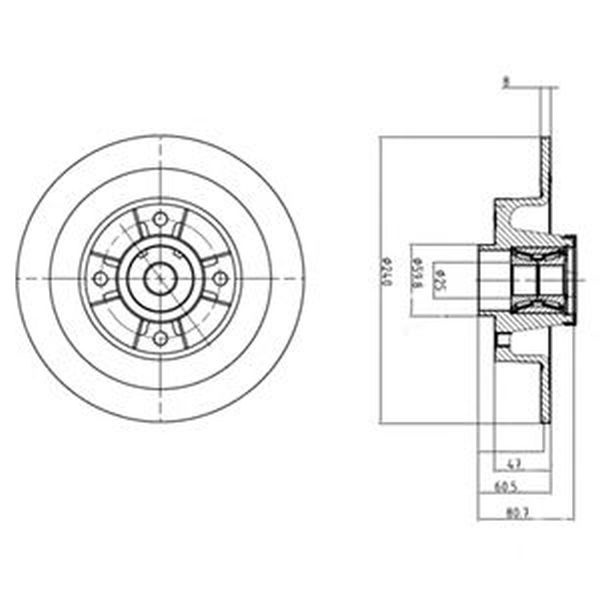 Disc frana RENAULT MODUS GRAND MODUS F JP0 DELPHI BG9028RS