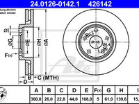 Disc frana RENAULT SCÉNIC I (JA0/1_) (1999 - 2003) ATE 24.0126-0142.1