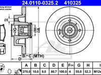 Disc frana RENAULT SCÉNIC II (JM0/1_) (2003 - 2016) ATE 24.0110-0325.2