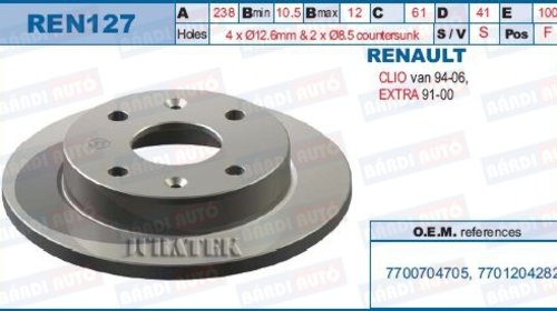 DISC FRANA RENAULT SYMBOL II (LU1/2_) 1.2 16V