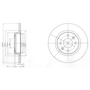 Disc frana RENAULT TWINGO I (C06) (1993 - 2012) DELPHI BG4045 piesa NOUA