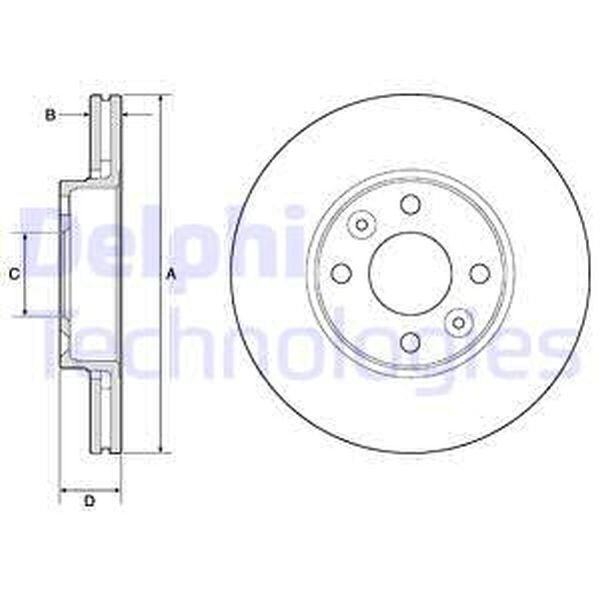 Disc frana RENAULT TWINGO II CN0 DELPHI BG3762C