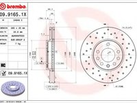 Disc frana SAAB 9-3 (YS3F) (2002 - 2016) BREMBO 09.9165.1X piesa NOUA