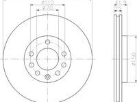 Disc frana SAAB 9-3 (YS3F) (2002 - 2016) HELLA PAGID 8DD 355 109-241 piesa NOUA