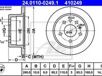 Disc frana SAAB 900 II cupe ATE 24011002491