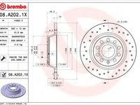 Disc frana SEAT ALTEA XL (5P5, 5P8) (2006 - 2016) BREMBO 08.A202.1X piesa NOUA