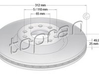 Disc frana SEAT ALTEA XL 5P5 5P8 TOPRAN 110073