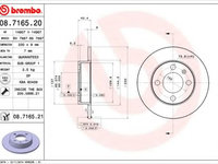 Disc frana SEAT AROSA (6H) (1997 - 2004) BREMBO 08.7165.21