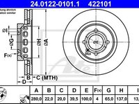 Disc frana SEAT CORDOBA (6K1, 6K2) (1993 - 1999) ATE 24.0122-0101.1 piesa NOUA