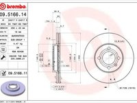 Disc frana SEAT CORDOBA (6K1, 6K2) (1993 - 1999) BREMBO 09.5166.14 piesa NOUA