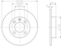 Disc frana SEAT CORDOBA Vario (6K5) (1996 - 1999) HELLA PAGID 8DD 355 106-681 piesa NOUA