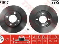 Disc frana SEAT IBIZA III (6K1) (1999 - 2002) TRW DF1517 piesa NOUA