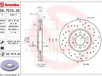 Disc frana SEAT IBIZA IV (6L1) (2002 - 2009) BREMBO 09.7010.2X piesa NOUA