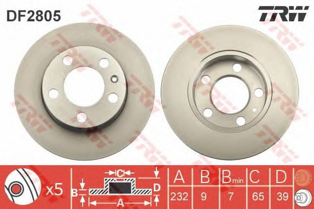 Disc frana SEAT LEON 1M1 TRW DF2805