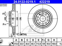 Disc frana SEAT LEON (5F1) (2012 - 2020) ATE 24.0122-0219.1