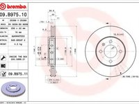 Disc frana SKODA CITIGO (2011 - 2016) BREMBO 09.B975.11 piesa NOUA