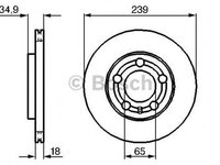 Disc frana SKODA FABIA 6Y2 BOSCH 0986479036