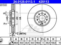 Disc frana SKODA FABIA Combi (2007 - 2014) ATE 24.0125-0113.1