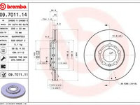 Disc frana SKODA FABIA Combi (2007 - 2014) BREMBO 09.7011.11