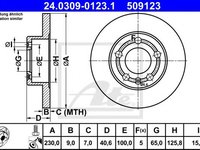 Disc frana SKODA FABIA I Limuzina (6Y3) (1999 - 2007) ATE 24.0309-0123.1 piesa NOUA