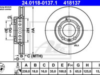 Disc frana SKODA FABIA Praktik (2001 - 2007) ATE 24.0118-0137.1