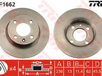 Disc frana SKODA FAVORIT (781) (1989 - 1994) TRW DF1662