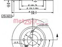 Disc frana SKODA FAVORIT (781), SKODA FORMAN combi (785), SKODA FELICIA (6U1) - METZGER 14636 E