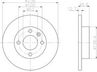 Disc frana SKODA FAVORIT (781), SKODA FORMAN combi (785), SKODA FELICIA (6U1) - HELLA PAGID 8DD 355 105-871