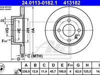 Disc frana SKODA FELICIA I Fun 797 ATE 24011301821