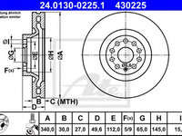 Disc frana SKODA OCTAVIA (5E3) (2012 - 2020) ATE 24.0130-0225.1