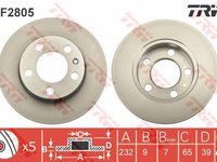 Disc frana SKODA OCTAVIA (5E3) - OEM - TRW: DF2805 - Cod intern: W02149659 - LIVRARE DIN STOC in 24 ore!!!