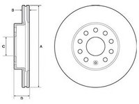 Disc frana SKODA OCTAVIA III (5E3) (2012 - 2016) DELPHI BG4701C piesa NOUA