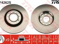 Disc frana SKODA SUPERB 3U4 TRW DF4262S