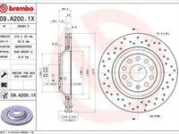 Disc frana SKODA SUPERB combi 3T5 BREMBO 09.A200.1X