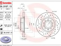 Disc frana SKODA YETI (5L) (2009 - 2020) BREMBO 09.9167.1X