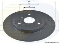 Disc frana SMART FORTWO Cabrio 451 COMLINE ADC1681